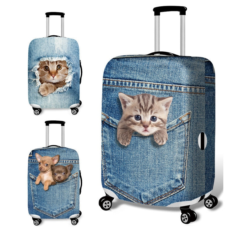 Cyflymder Animal Pattern  Travel luggage Suitcase Protective Cover Trolley luggage Bag Cover Men Women Thick Elastic Case For Suitcase