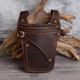 Cyflymder Retro crazy horse cowhide men's waist pack casual high-quality natural genuine leather motorcycle belt bag runner phone bag