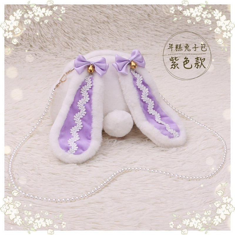 Cyflymder Cute Kawaii Plush Messenger Bag Sweet Lolita Soft Girl Furry Shoulder Bag Handbag Cosplay Japanese Kawaii JK Dolls Bags