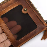 Cyflymder Leather Short Wallet Vintage Fashion Coin Purse Wallet Of Men Male Soft Cowskin Short Purse Male Small Wallet