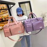Cyflymder Nylon Capacity Handbag Teenage Girls Free Purse Shoulder Bags Waterproof WomenTote  Pure Color Eco Simple Shopping Bag