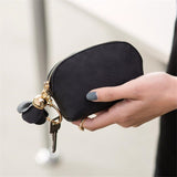 Cyflymder Hot Sale Fashion Ladies PU Leather Mini Wallet Card Key Holder Zip Coin Purse Clutch Bag Coin Purses