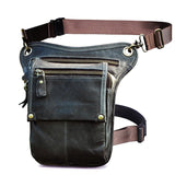 Cyflymder Crazy Horse Leather men Multifunction Design Small Messenger Bag Fashion Travel Belt Waist Pack Drop Leg Bag Pouch Male 211-4-d Gifts for Men