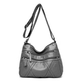Cyflymder High Quality Women's Soft Leather Shoulder Bags Multi-Layer Vintage Crossbody Bag Luxury Designer Female Handbag and Purse