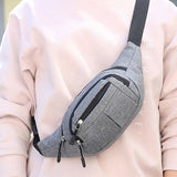 Cyflymder Fashion Men Women Waist Bag Casual Fanny Pack Purse Large Phone Belt Bag Pouch Canvas Outdoor Travel Phone Bag Banana Hip Bags