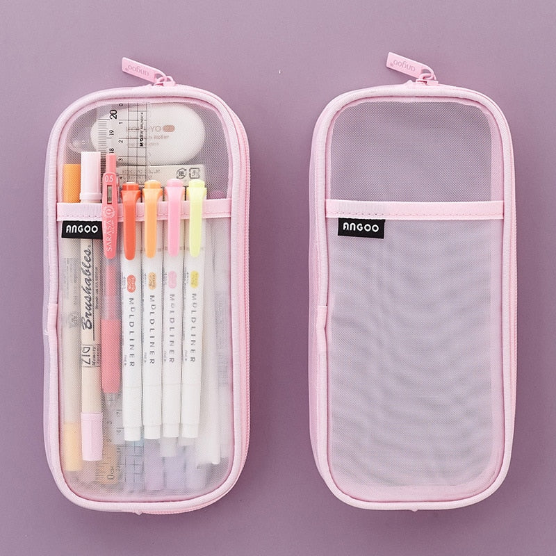 Cyflymder Transparent School Pencil Case For Students Colored Pen Bag Large Capacity Pencil Case Cute Storage Pen Pouch Stationery Supply