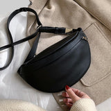 Cyflymder Leather Solid Color chest waist Crossbody Bags For Women Simple Fashion Shoulder Messenger Bag Female Handbags