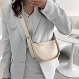 Cyflymder  Semicircle Saddle Shoulder Crossbody Bags For Women Designer Brand Adjustable Wide Strap Girls Purses And Handbags