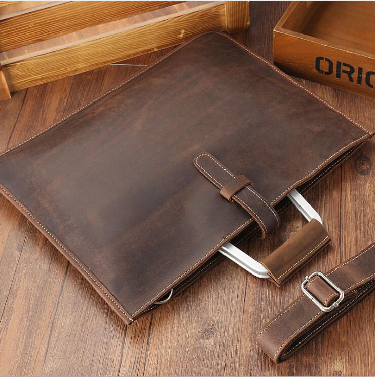 Cyflymder High Fashion Luxury Clutch Bag Men's A4 File Document Purse Wallet Top Layer Ipad Leather Business Bag Briefcase Cowkskin