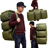 Cyflymder 90L Large Capacity Men's Travel Bags Canvas Military Tactical Backpack Waterproof Hiking Climbing Camping Rucksack Bags XA216K