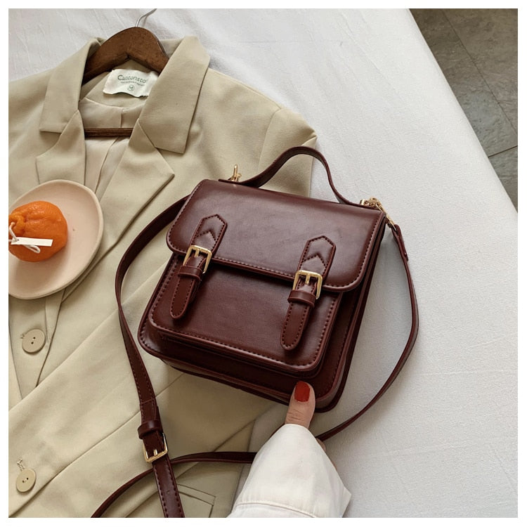 Cyflymder Elegant Female Solid color Tote bag New High quality PU Leather Women's Designer Handbag Vintage Shoulder Messenger Bag