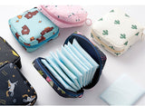 Cyflymder Portable large capacity sanitary napkin storage bag travel cosmetic storage makeup bag jewelry storage bag lipstick bag purse