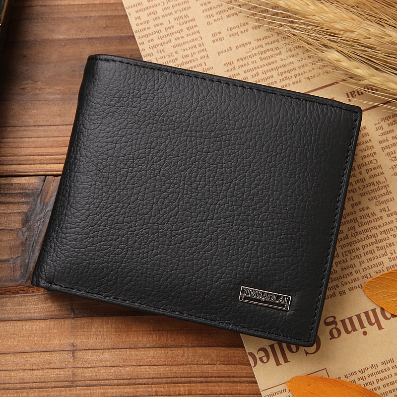 Cyflymder 100% Genuine Leather Men Wallets Premium Product Real Cowhide Wallets for Man Short Black Walet Portefeuille Homme Gifts for Men