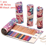 Cyflymder 12/24/36/48/72 Hole Colorful Cloth Pencil Case Stationery Cosmetic Pencil Storage Bag Pencil roll School Supplies