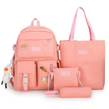 Cyflymder backpack women 4 pcs sets canvas Schoolbags For Teenage Girls Canvas kids Primary School Bag College Student Laptop Backpacks