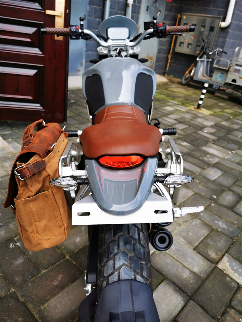 Cyflymder Vintage Motorcycle Side Bag  Waxed Canvas Bike Luggage Bag Riding Saddle Leg for Bicycle Men Rider Shoulder Bag Crossbody Bags