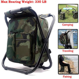 Cyflymder 3 in 1 Cooler Backpack Foldable Fishing Chair Portable Backpack Chair with Fabric Cooler Bag Soft Sided Cooler Chair for Camping