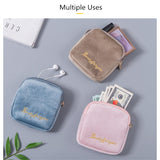 Cyflymder Women Velvet Makeup Bag Girls Lipstick Organizer Cosmetic Bag Make up Package Pouch Sanitary Pads Toiletry Storage Bag