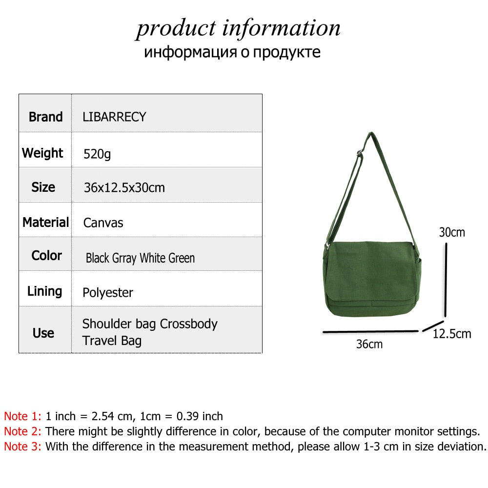 Cyflymder Large Capacity Ladies Student Shoulder Bag Quality Canvas Women Student School Bags Solid Color Designer Youth Messenger Bags