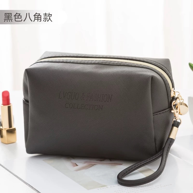 Cyflymder 1 Pc  Large Women Cosmetic Bag PU Leather Waterproof  Zipper Make Up Bag Travel Washing Makeup Organizer Beauty Case