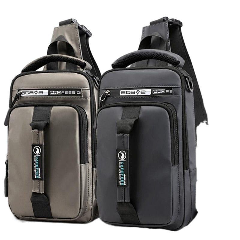 Cyflymder Men's Shoulder Bag Sling Chest Pack USB Charging Sports Crossbody Handbag Travel Knapsack Male Chestbags Mochila