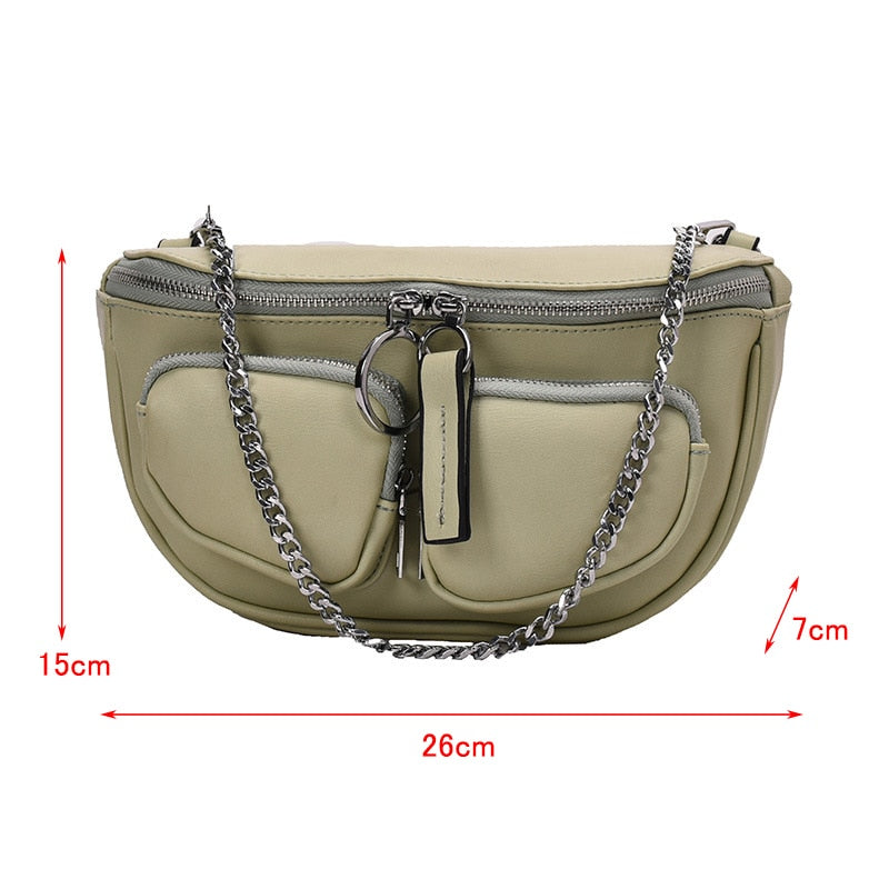 Cyflymder Luxury Women's Waist Bag Fanny Pack Fashion PU Leather Crossbody Bags High Quality Brand Shoulder Bag New Female Chest Pack