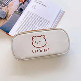Cyflymder Canvas Pencil Bag Cute Large-Capacity Niche Junior And High School Students Simple Pencil Case Coin Bag