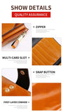 Cyflymder Blocking Genuine Leather Women Wallet Long Lady Leather Purse Brand Design Luxury Oil Wax Leather Female Wallet Coin Purse