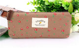 Cyflymder Cute Kawaii Floral Flower Canvas Zipper Pencil Cases Lovely Fabric Flower Tree Pen Bags School Supplies Free shipping