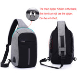 Cyflymder Multifunctional Canvas Sling bags for Woman Anti-theft Messenger Bags,woman's chest bag,Rechargeable Travel Shoulder Bag