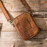 Cyflymder Casual Bag Crossbody Outdoor Sports Leather Pocket Shoulder Bag Mini Bag Men's Leather Small Man Bag