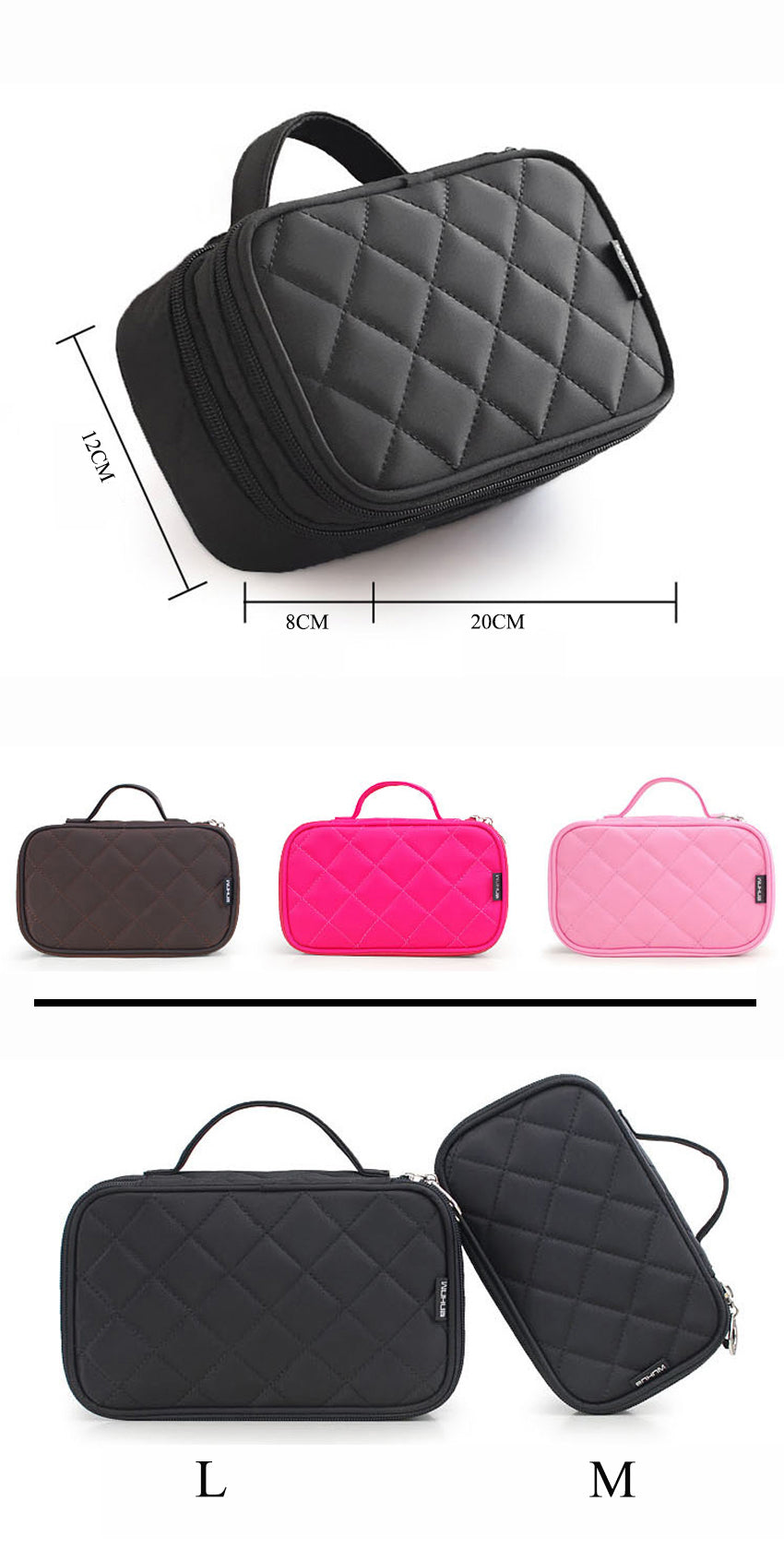 Cyflymder LLuxury Designer Women's Toiletry Cosmetic Bag Double Waterproof Beautician Make Up Bags Travel Essential Organizer Beauty Case