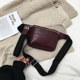 Cyflymder Women Waist Packs Fashion crochet Fanny Pack for female PU Leather Bum Belt Bag small messenger bags new Waist Mini Purse