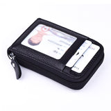 Cyflymder Genuine Leather Blocking Wallet Credit Card Holder Bifold Short Clutch Coin Purse Ladies Small ID Card Case Pack Women