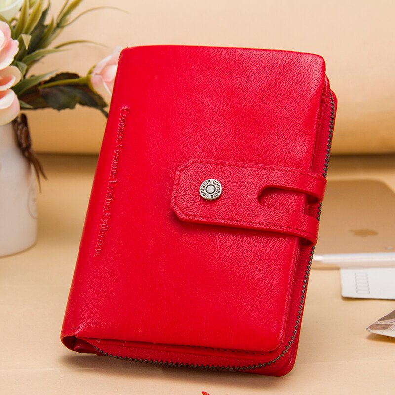 Cyflymder Short Wallet With Zipper Coin Purse Pocket Genuine Leather Women Wallets Small Fashion Card Holder Money Bag For Ladies