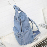 Cyflymder Denim School Backpack For Women Travel bag Preppy Style backpacks for teenage girls laptop bag Daypack blue bolsas Mochila blue