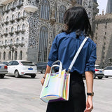 Cyflymder Luxury Band Women PVC Shoulder Bag Fashion Transparent Clear Handbag Messenger Bags Jelly Candy Color Crossbody Bag Tote Purse