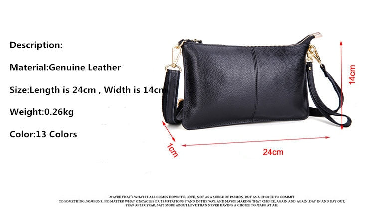 Cyflymder Women Genuine Leather Day Clutches Candy Color Shoulder Bags Women's Fashion Crossbody Bags Small Clutch Bags