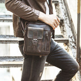 Cyflymder Natural Leather Male Vintage Design Shoulder Messenger bag Fashion Cross-body Bag 8" Tablet Tote Mochila Satchel bag