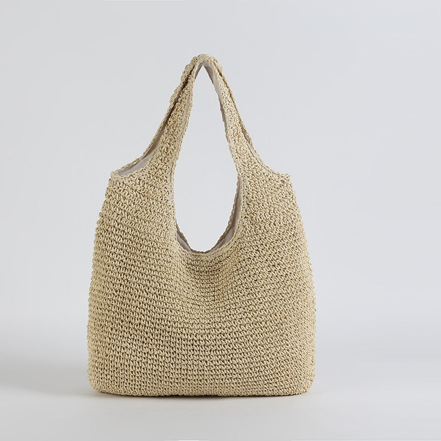 Cyflymder Fashion Rattan Women Shoulder Bags Wikcer Woven Female Handbags Large Capacity Summer Beach Straw Bags Casual Tote Purses