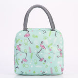 Cyflymder Flamingo Insulated Oxford Aluminum Foil Portable Lunchbag Woman Men Travel Picnic Lunch Box With Pocket Thermal Lunch Bag