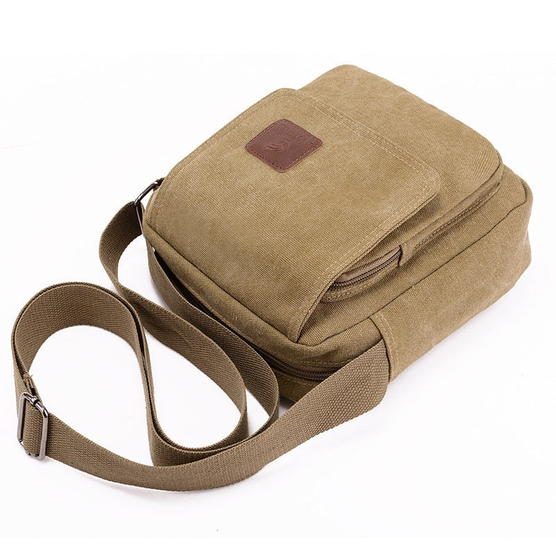 Cyflymder Tactical Military Canvas Bag Mens Bags Outdoor Vintage Small Bag Crossbody Sling Army Bags Hiking Sport Fashion Shoulder Bag