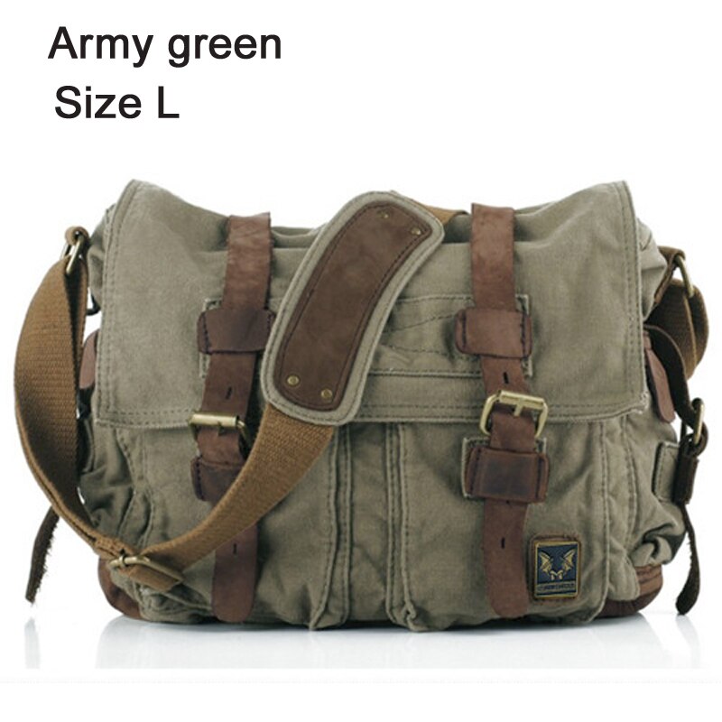Cyflymder Military Canvas + Genuine leather Men Messenger Bag Canvas Shoulder Bag men Crossbody Bag Casual Bag