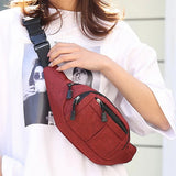 Cyflymder Fashion Men Women Waist Bag Casual Fanny Pack Purse Large Phone Belt Bag Pouch Canvas Outdoor Travel Phone Bag Banana Hip Bags