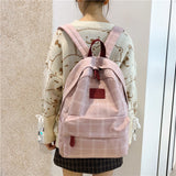 Cyflymder Fashion Girl College School Bag Casual New Simple Women Backpack Striped Book Packbags for Teenage Travel Shoulder Bag Rucksack