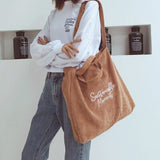 Cyflymder Tote Bag for Women Fashion Shopper Designer Handbags Large Capacity Solid Color Embroidered Shoulder Crossbody Bag