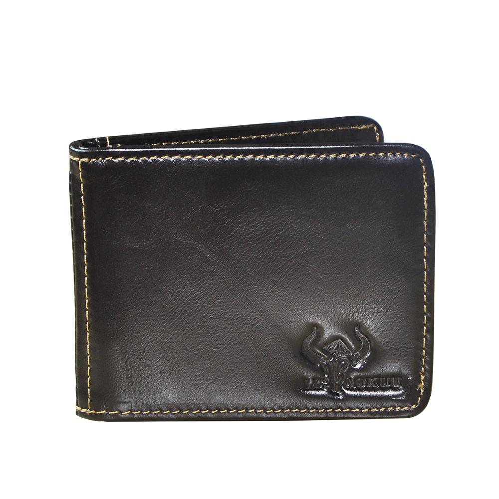 Cyflymder Male Genuine Leather Design Fashion  Slim Wallet Front Pocket Money Clip Mini Bill Purse For Men 1055-b Gifts for Men