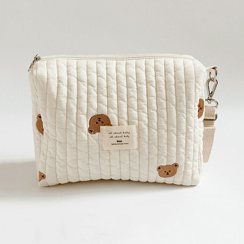 Baby Diaper Bag Bear Tote Shoulder Bag Multi-functional Large-capacity  Quilted Embroidered Mummy Bag Luxury Designer Handbag