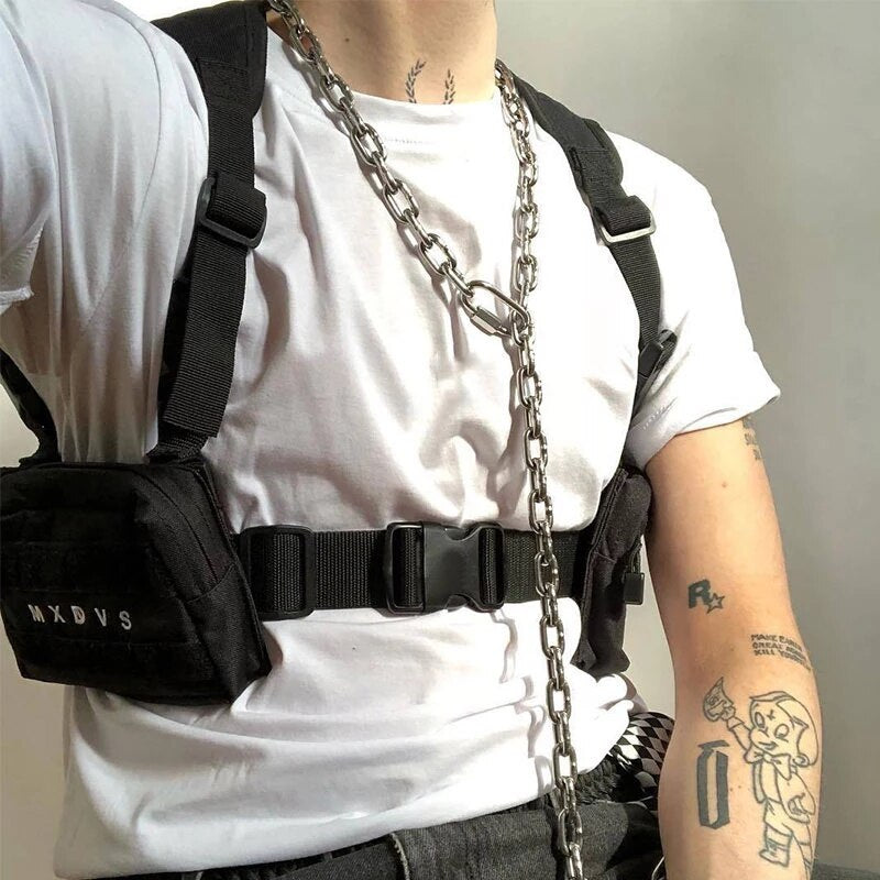 Cyflymder New Hip-Hop Chest Rig Pack Outdoor Streetwear Style Tactical Chest Bag Vest For Women Two Underarm Pocket Waist Pack