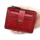 Cyflymder Small Fashion Credit ID Card Holder Slim Leather Wallet with Coin Pocket Man Money Bag Case for Men Mini Women Business Purse